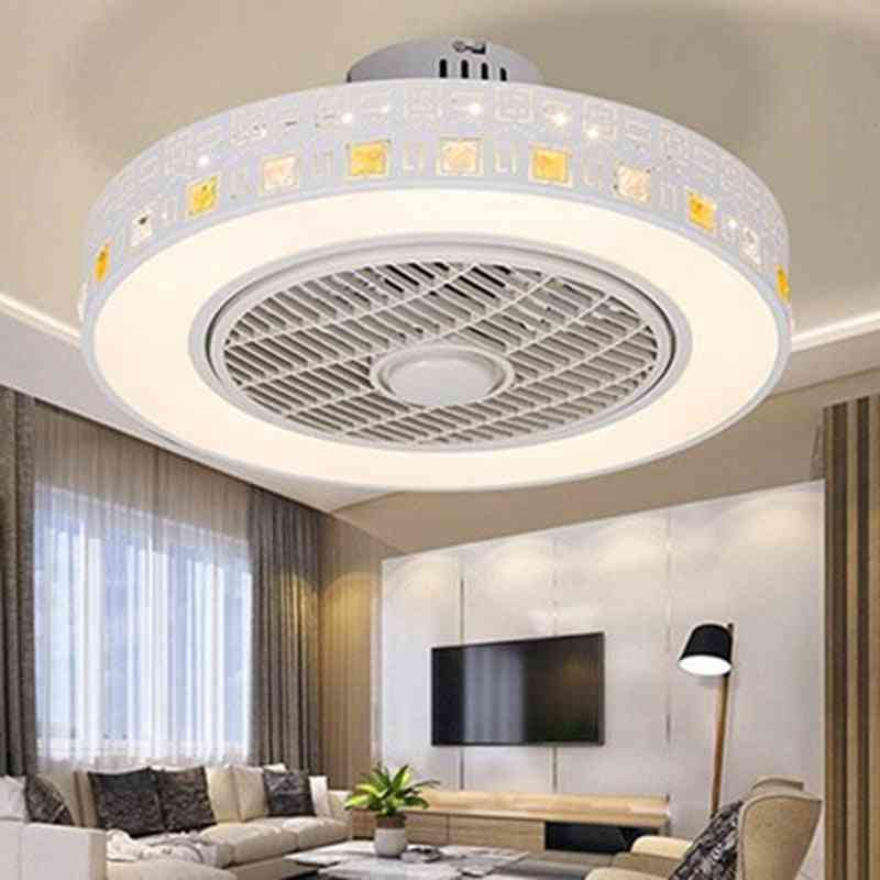 Iron Ceiling Fan Light, Led Lighting Dimmable Bedroom Fans Lamp