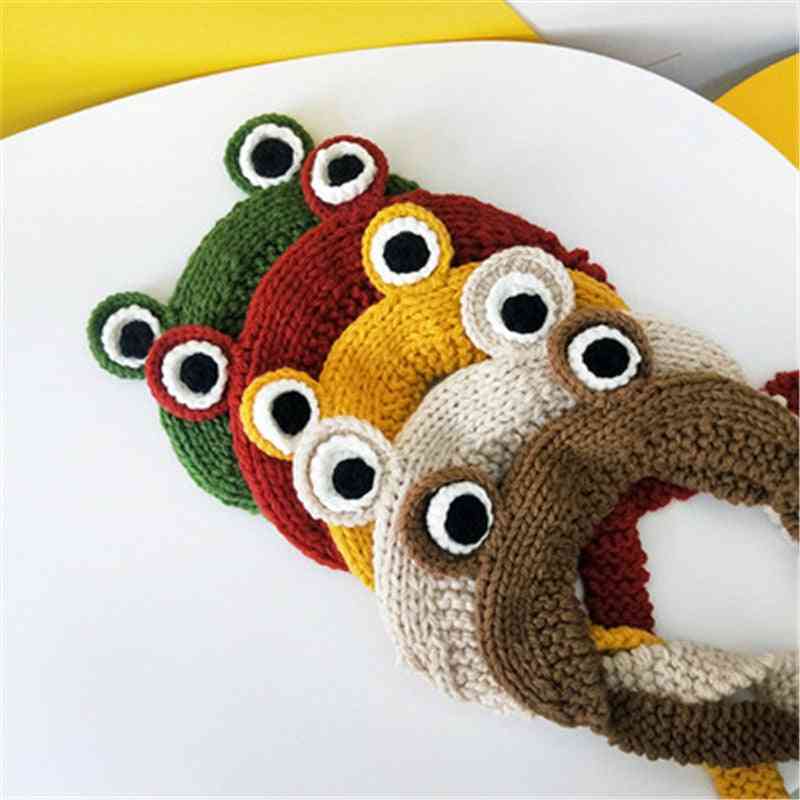 Winter Warm, Cartoon Frog Design- Knitted Earmuffs