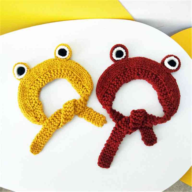 Cache-oreilles tricotés en forme de grenouille de dessin animé chaud d'hiver