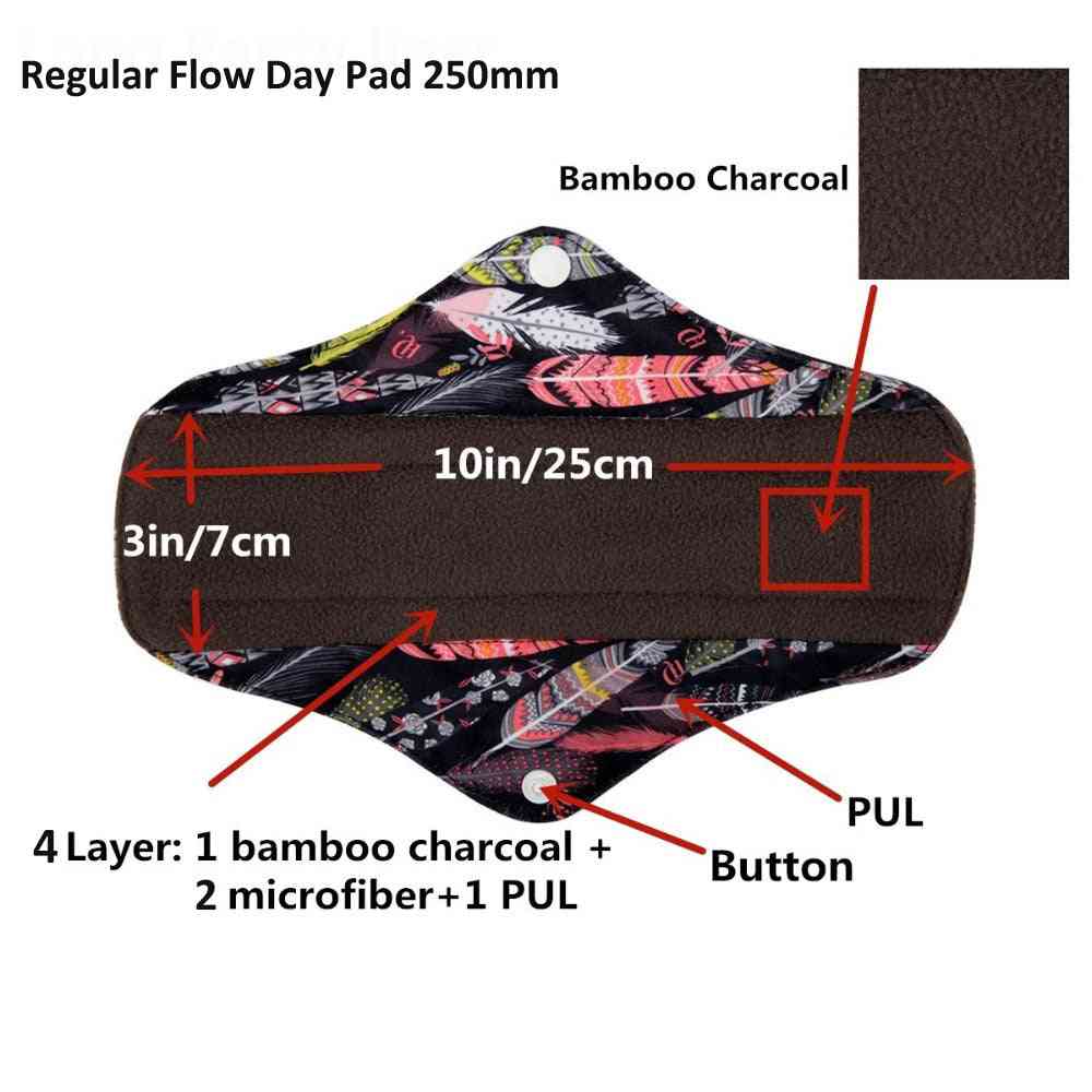 Reusable Panty Liner With Wet Bag, Waterproof Sanitary Pads