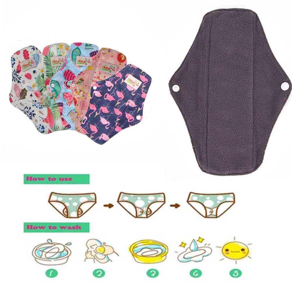 5pcs- toallas sanitarias reutilizables, paño lavable, almohadillas menstruales