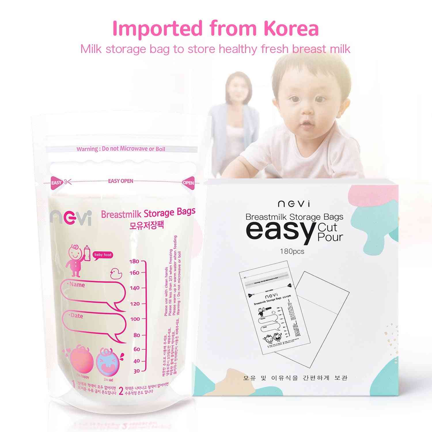 Breastmilk Storage Bags With Double Zipper Seal
