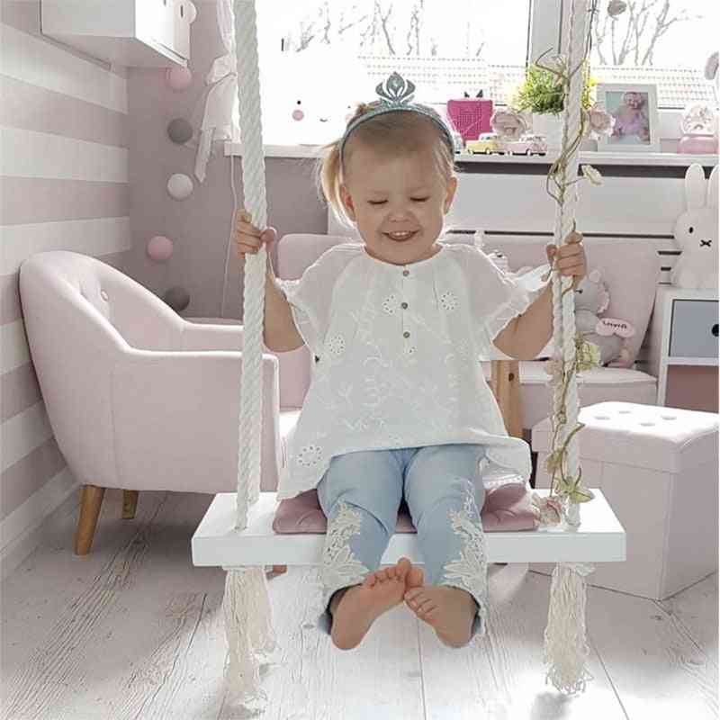 Hanging Swings Set-solid Wood Seat With Cushion