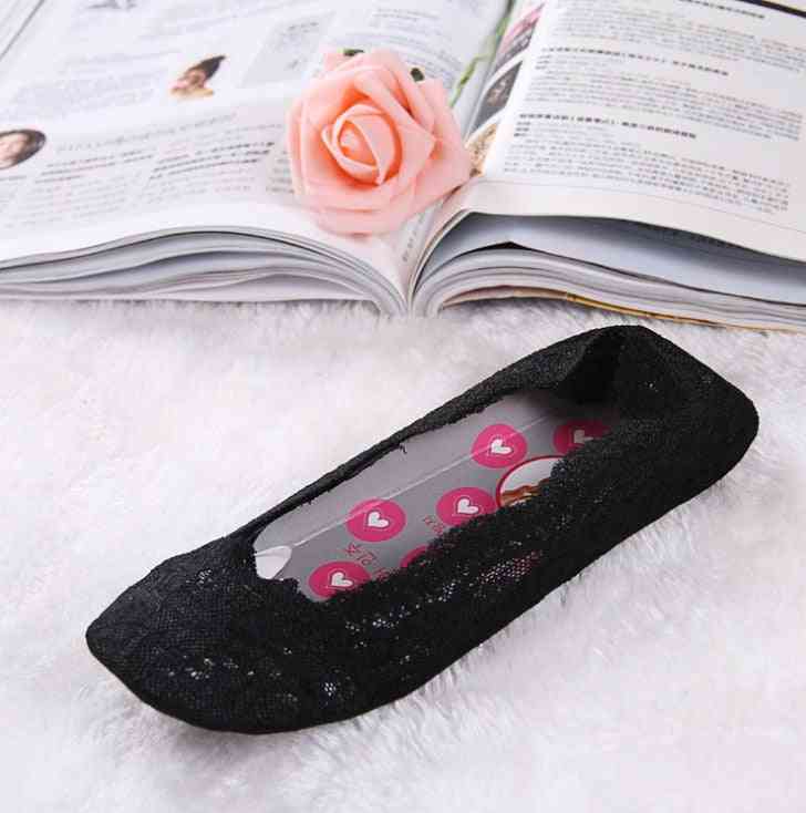 Womens Cotton Lace Antiskid Invisible Liner Socks