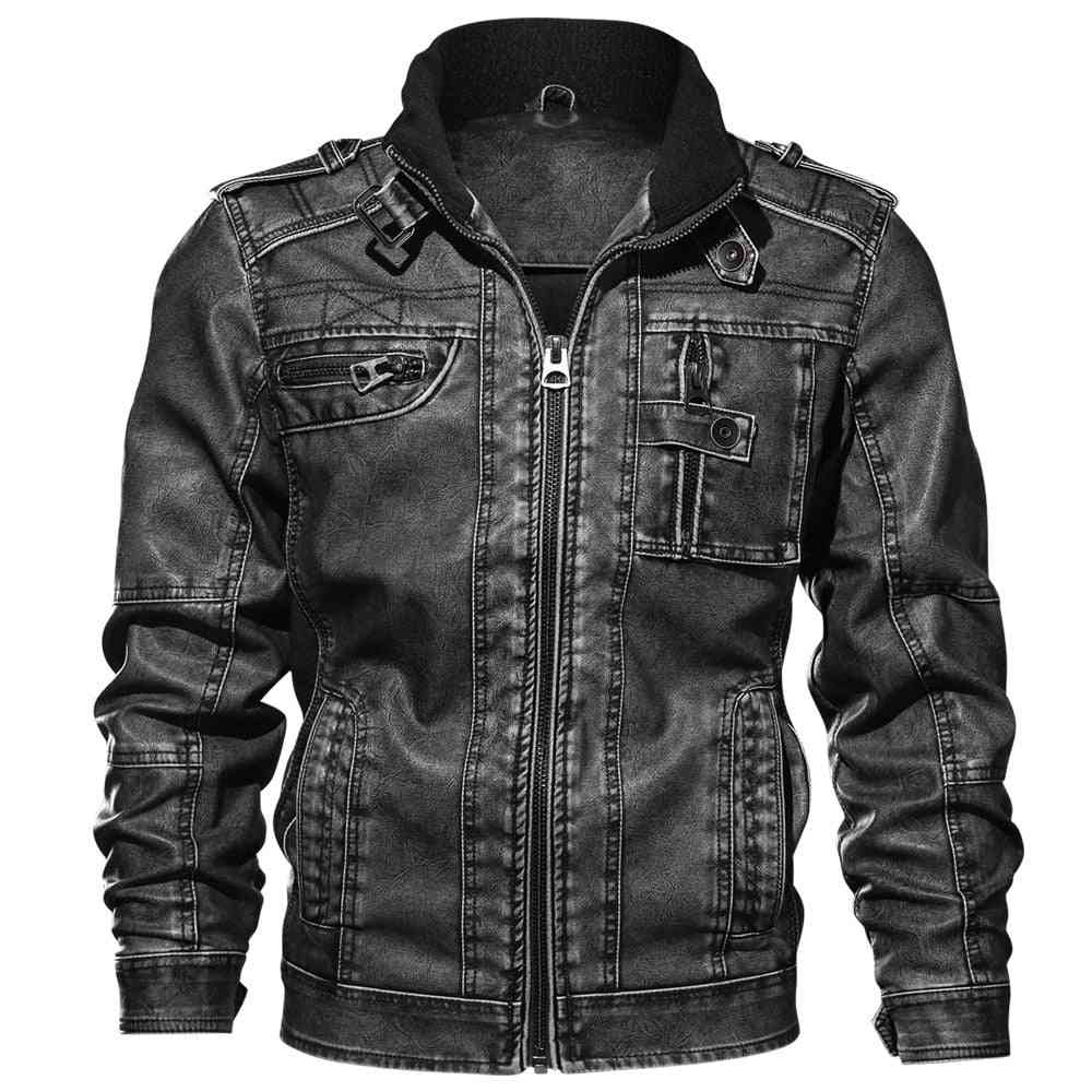 High Quality Classic Motorcycle Mens Leather Jackets - Male Plus Coat