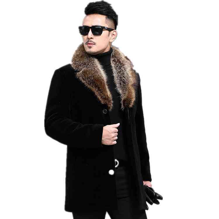 Automne / hiver - manteau en laine, manteau en laine épaissie à boutonnage simple