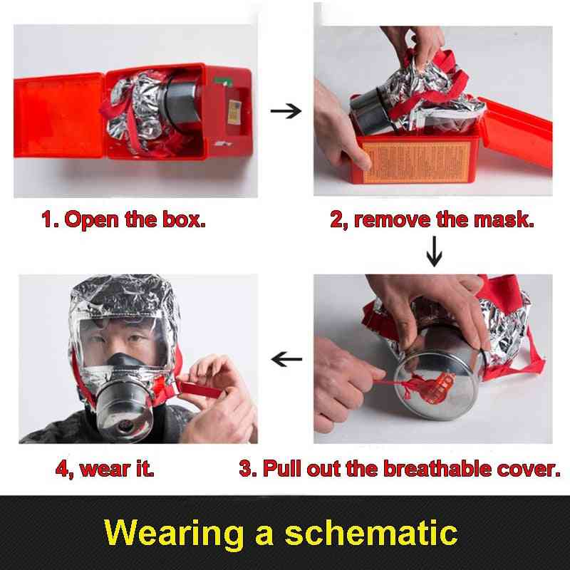 Mască de protecție anti-fumat, de 30 de minute, de protecție împotriva incendiilor