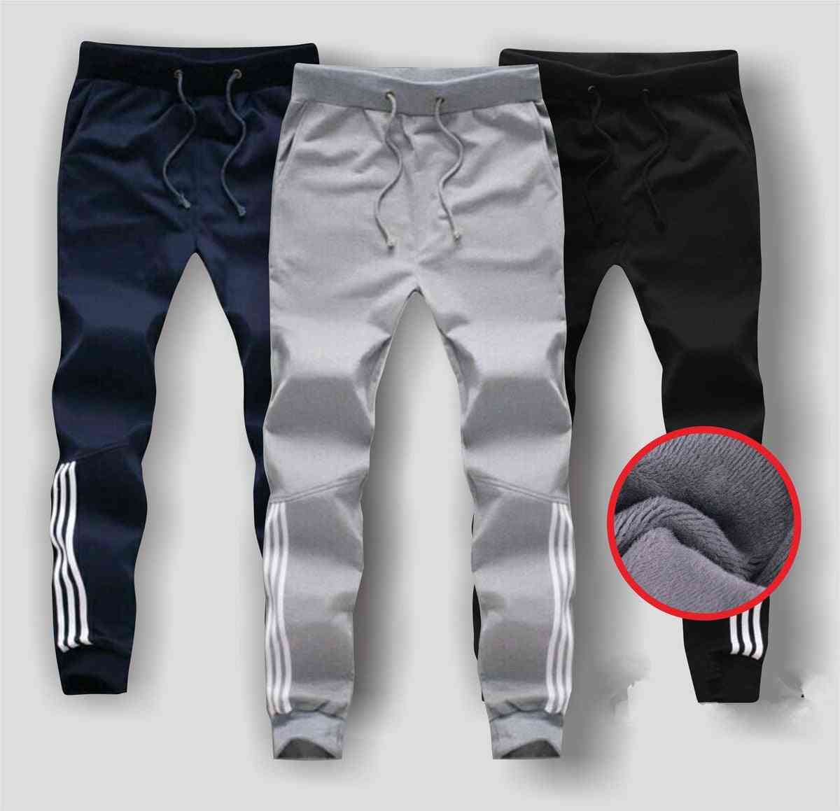 Pantalon sarouel de gymnases en polaire épaisse pour hommes automne / hiver, pantalon en coton
