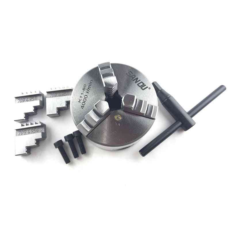 3-jaw Self-centering, Chuck With Wrench & Screws, Hardened Steel