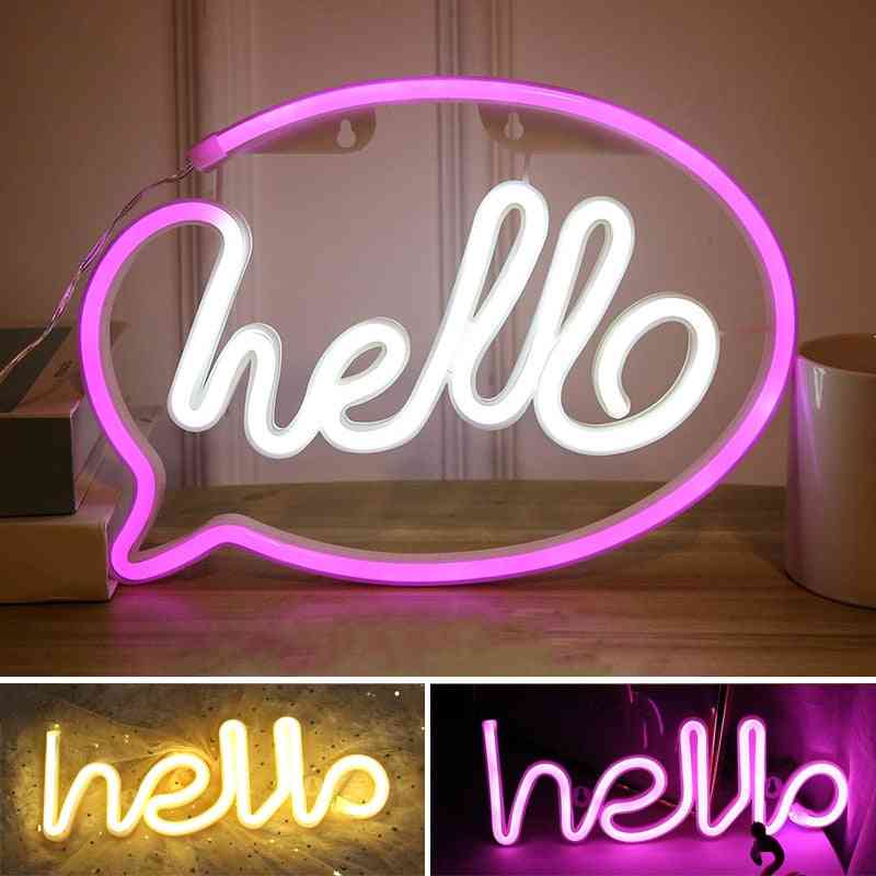 Hello Figure Led Neon Lights-signs Lamp