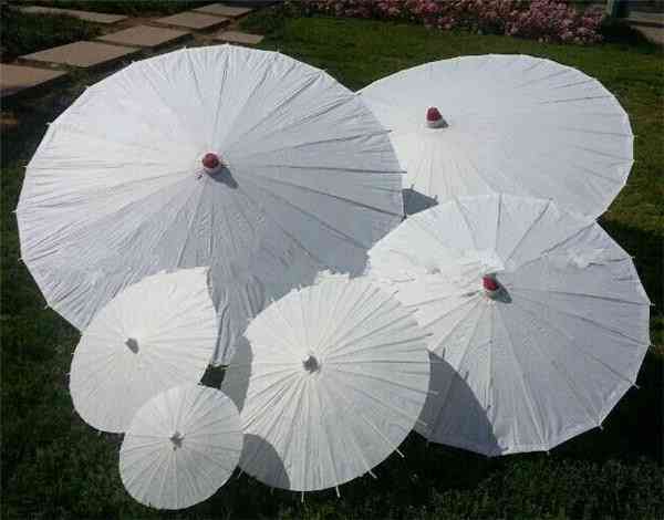 Diy Painting White Paper Umbrellas For Decoration