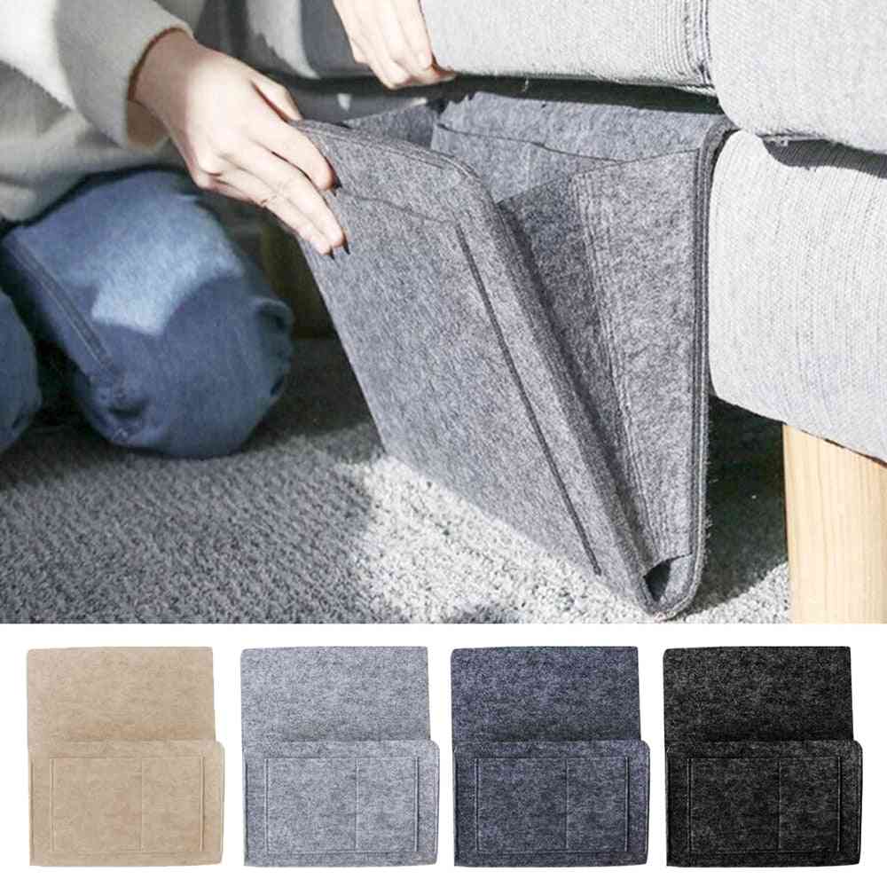 Felt Bedside Storage Bag With Pockets, Convinient Bed Sofa Desk Hanging Organizer For Phone