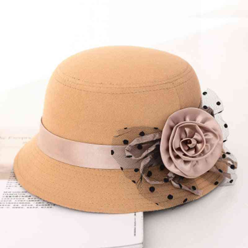 Elegant formell fedora ull, blomkål hatt
