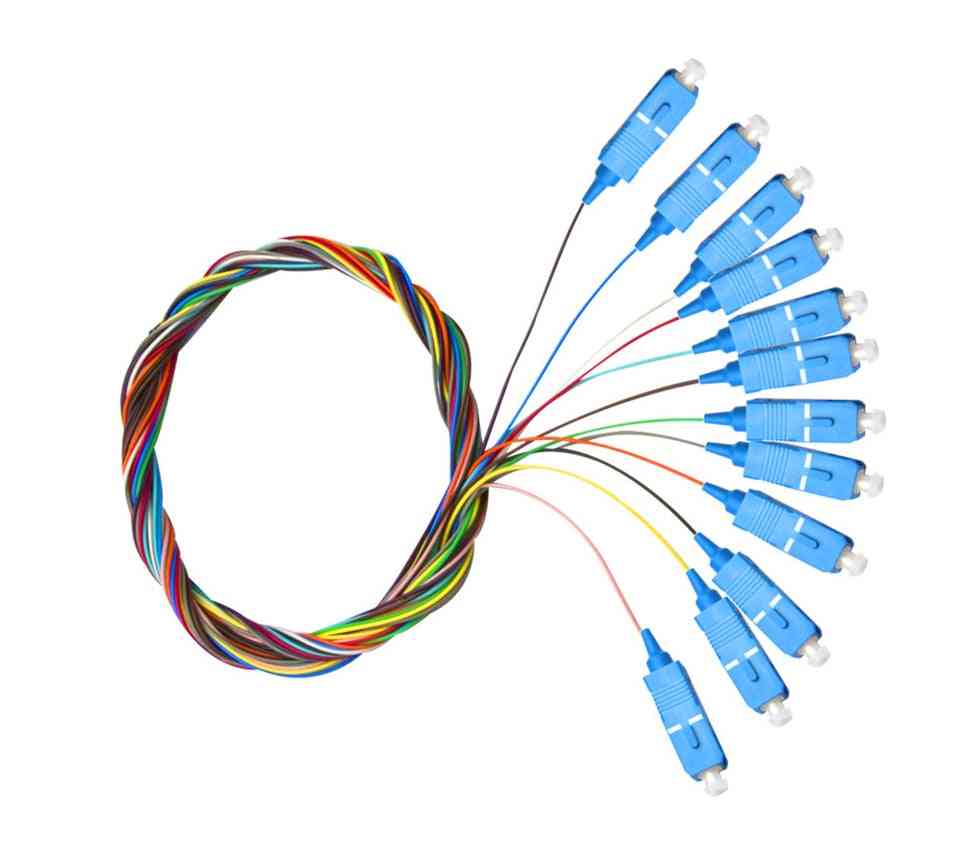 12 barv - sc apc / upc, optična optična vlakna, obliž kabel