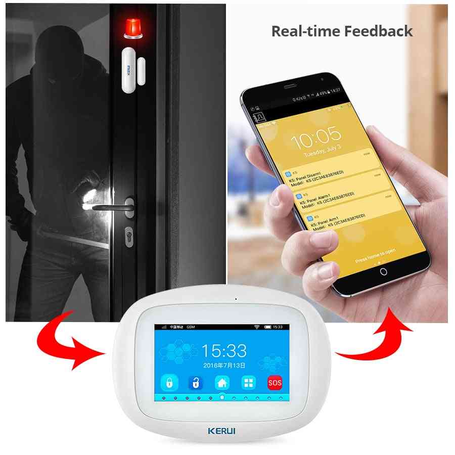 Touch display smart voice prompt home security draadloos buglar alarmsysteem