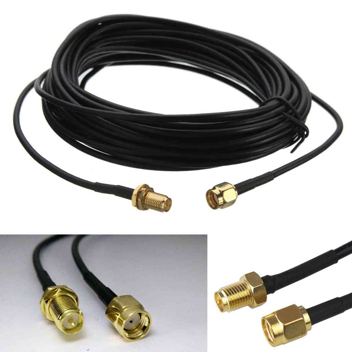 Pure Copper Gold Plated Male To Female Antenna - Rg174 Rp-sma 1m 5m 6m 9m Extension Cable