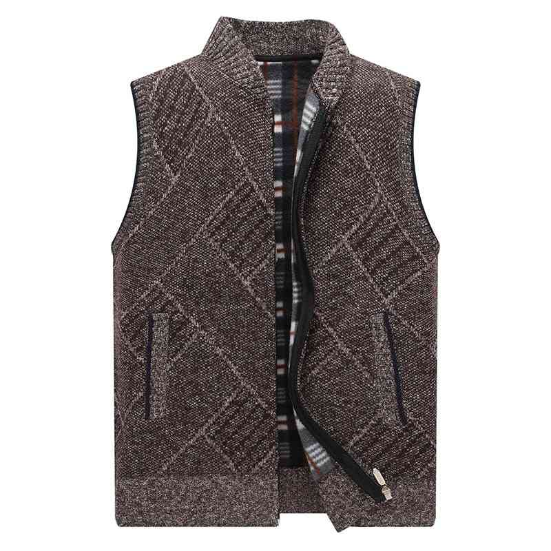 Men's Casual Mandarin Collar, Hip Hop Sleeveless Vest Sweaters