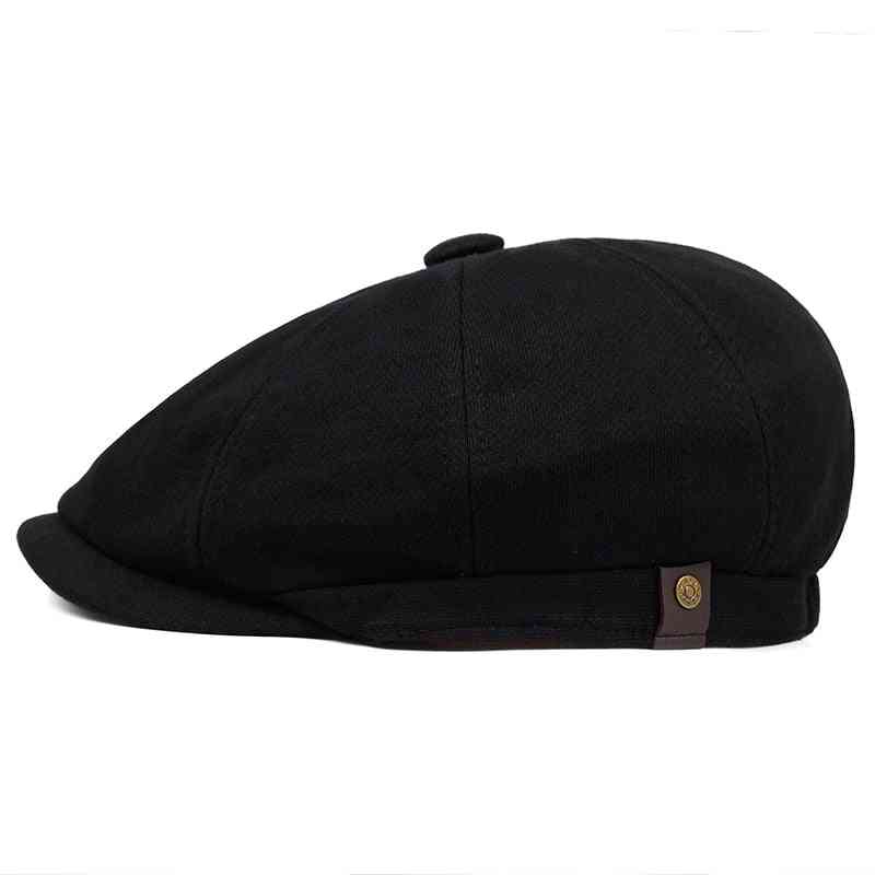 Unisex Twill Cotton Eight Panel Hat, Baker Beret Caps