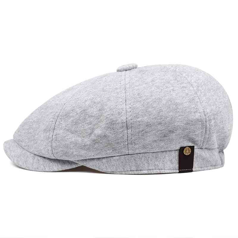 Sombrero unisex de sarga de algodón de ocho paneles, gorras de boina de panadero