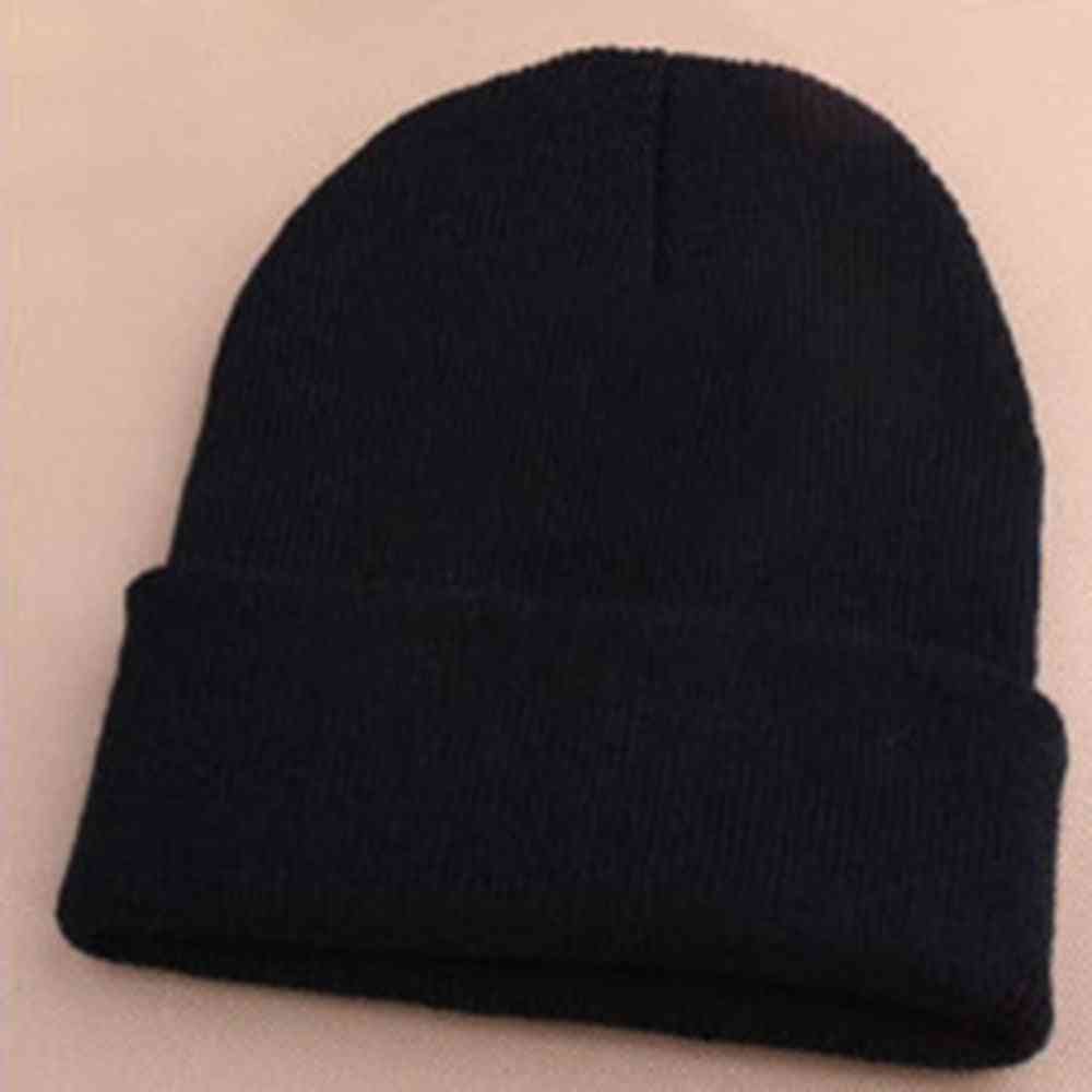 Modna dzianinowa neonowa czapka elastyczna zimowa ciepła czapka