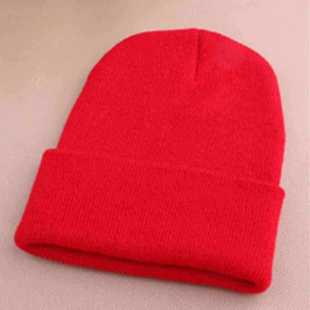 Modna dzianinowa neonowa czapka elastyczna zimowa ciepła czapka