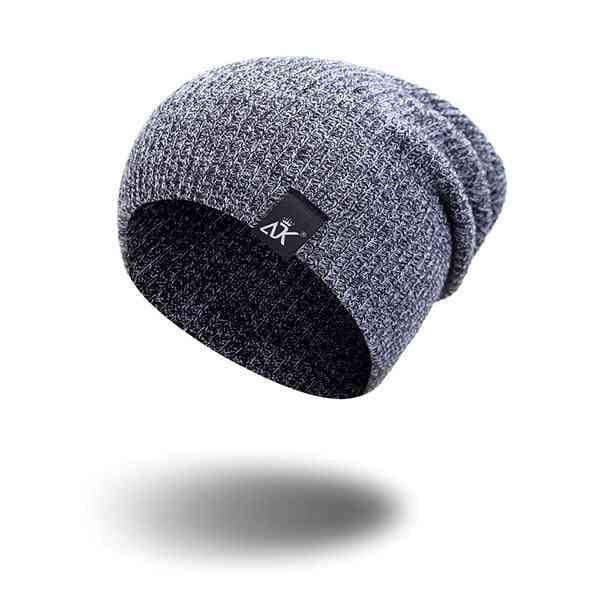 Winter Outdoor Bonnet Skiing Hat, Soft Acrylic Slouchy Knitted Cap For