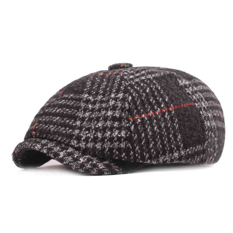 10% pălării retro octogonale din lână, pălării casual calde de iarnă