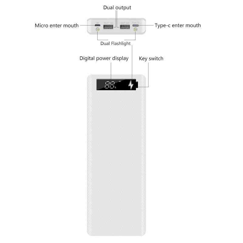 Dual Usb Power Bank Battery Box Shell Diy Charging For Iphone Samsung