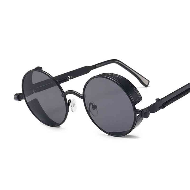 Vintage rund metallram UV400 solglasögon av hög kvalitet