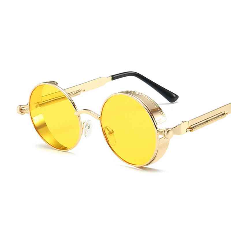 Vintage runder Metallrahmen hochwertige UV400-Sonnenbrille