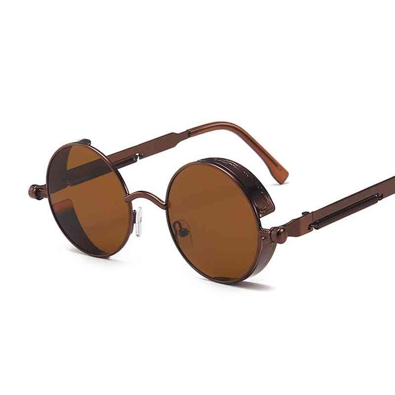 Vintage okrągła metalowa ramka wysokiej jakości okulary przeciwsłoneczne uv400
