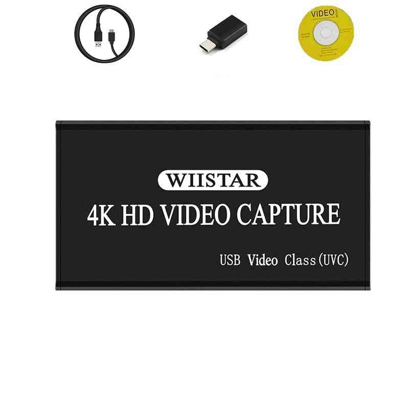Hdmi To Usb Type C, Video Capture Card Revoder For Live Stream