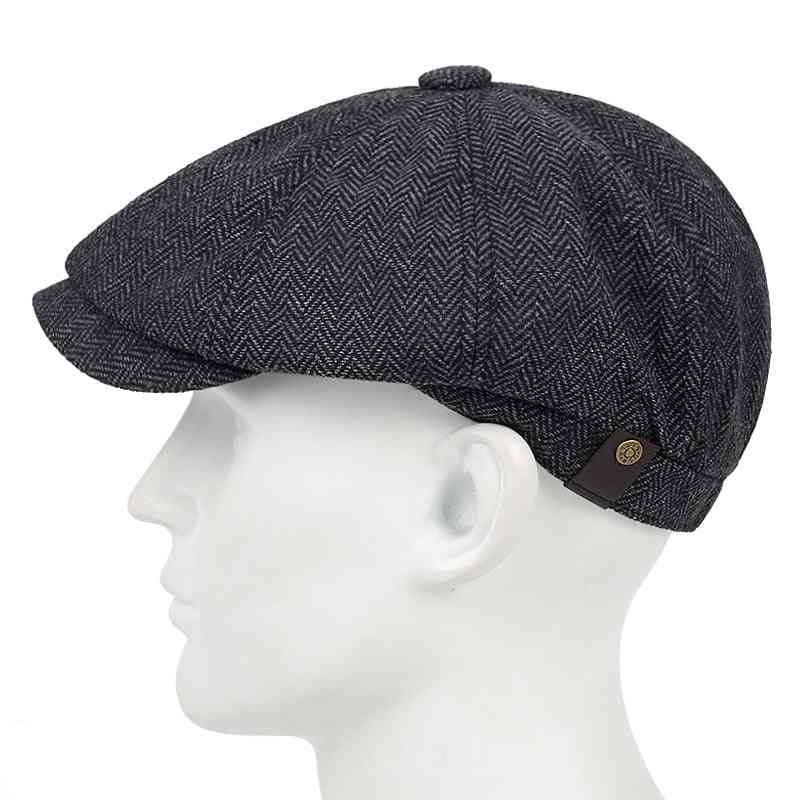 Modieuze geruite baret veelzijdige klassieker met kleine elastische hoedjes