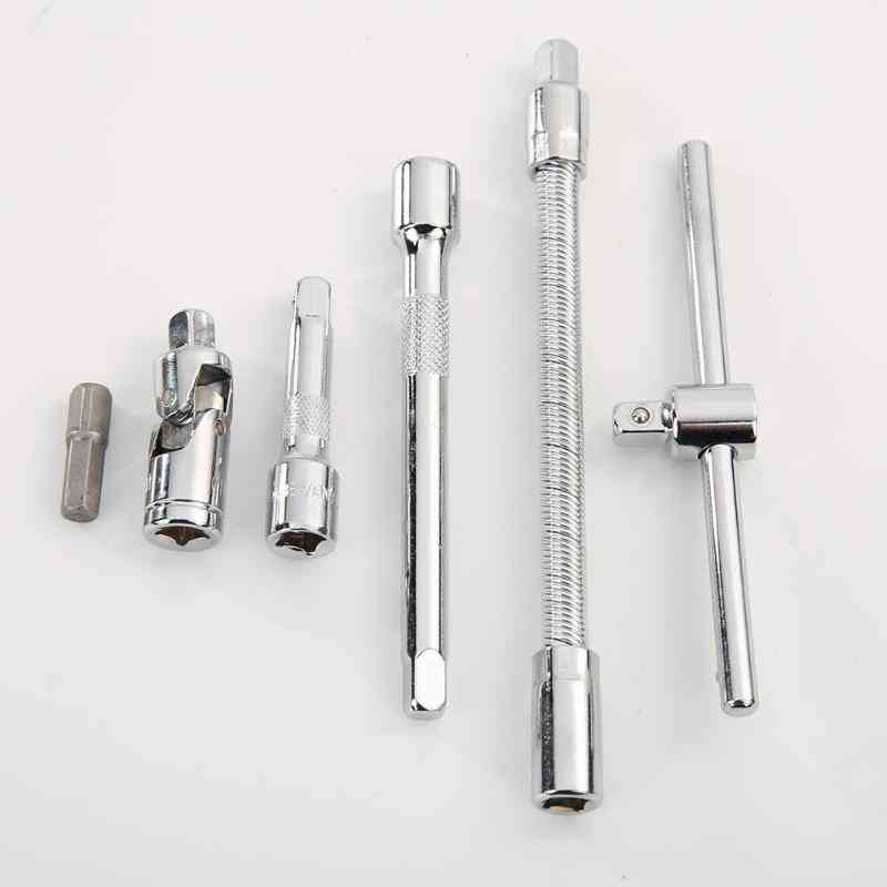 Set de instrumente combinate, cheie cu clichet, soclu și set de șurubelniță cu cutie de instrumente din plastic