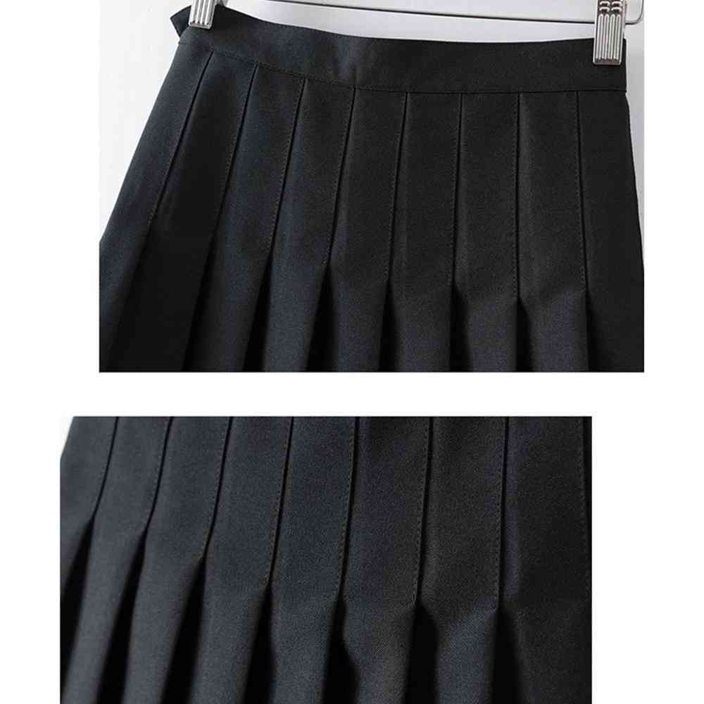 Moda femenina, mini cintura alta de verano, falda de satén plisada