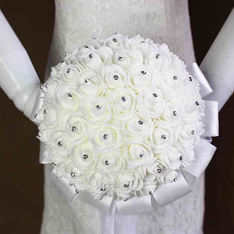 Artificial Wedding Bouquets, Hand Made Rose Flower - Mariage Accessories