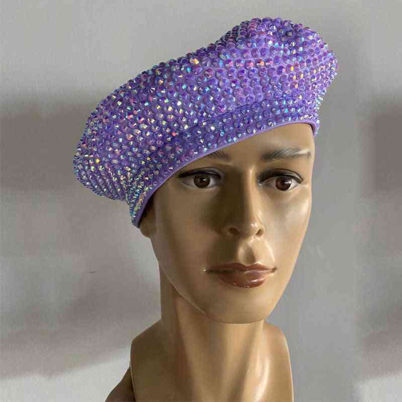 Cappello berretto pieno di strass alla moda