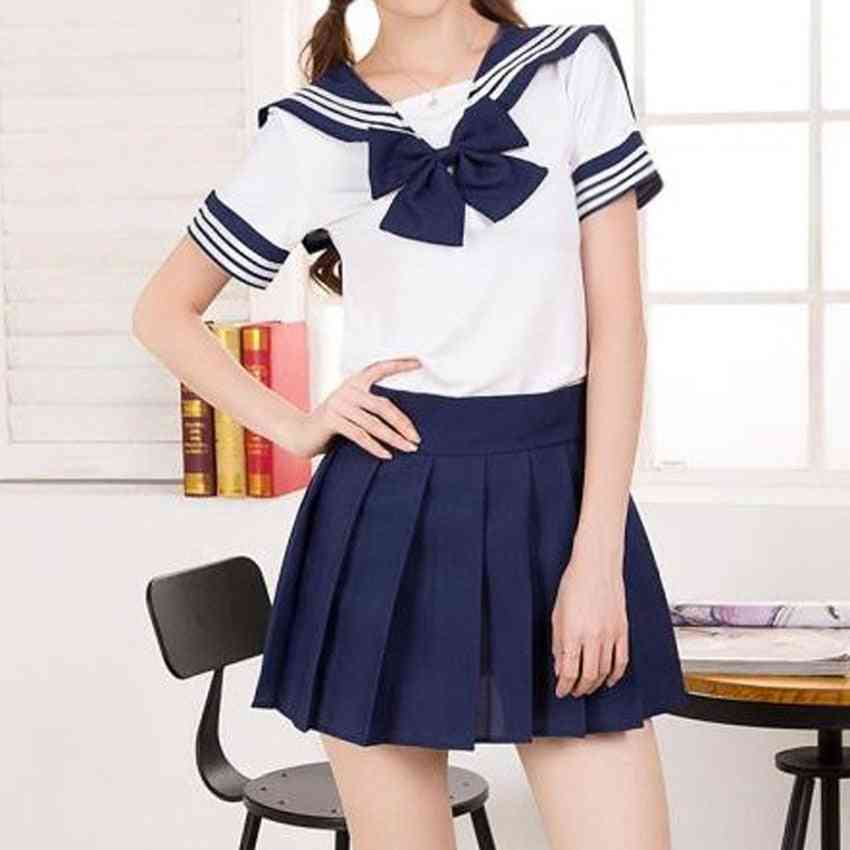 Disfraces de cosplay de uniforme escolar de mujer, falda plisada de estudiante