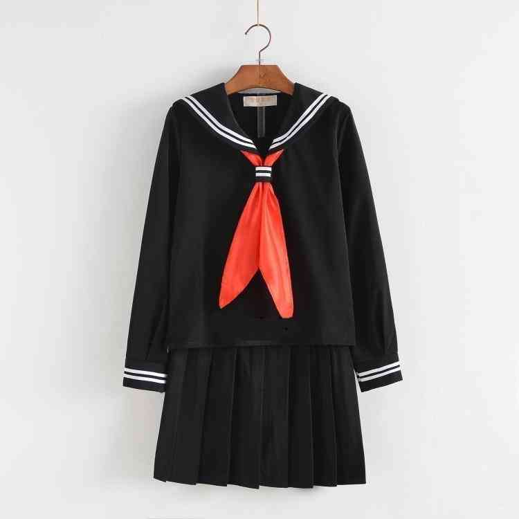 Summer School Uniforms Students Cloth Tops, Skirts & Tie Anime Sailor Suit Set