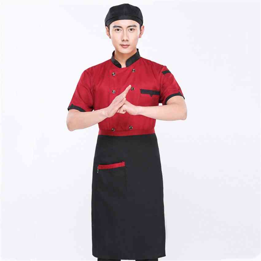 Summer Chef Uniforms Kitchen, Restaurant Cook Jacket Double Breasted Apron