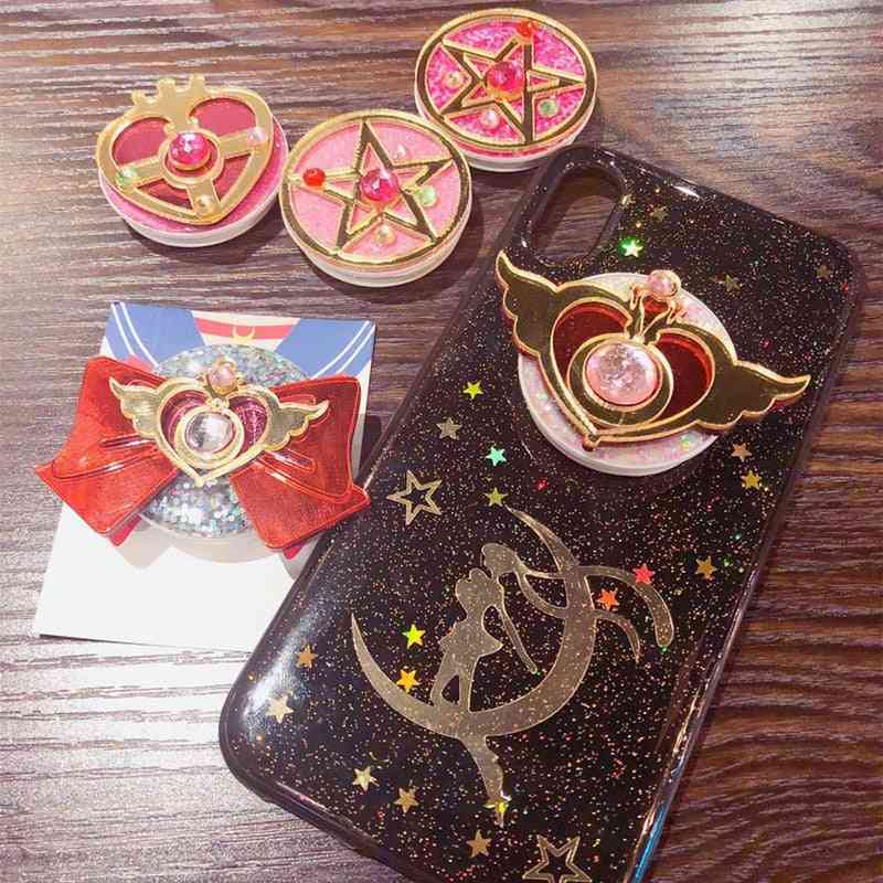 Univerzalni nosilec za telefon Sailor Moon telefon, raztegljiv nosilec za prstane