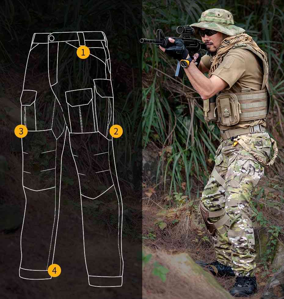 Sector Seven Waterproof Camouflage Tactical Pants, War Game Cargo Pant, Mens Trousers