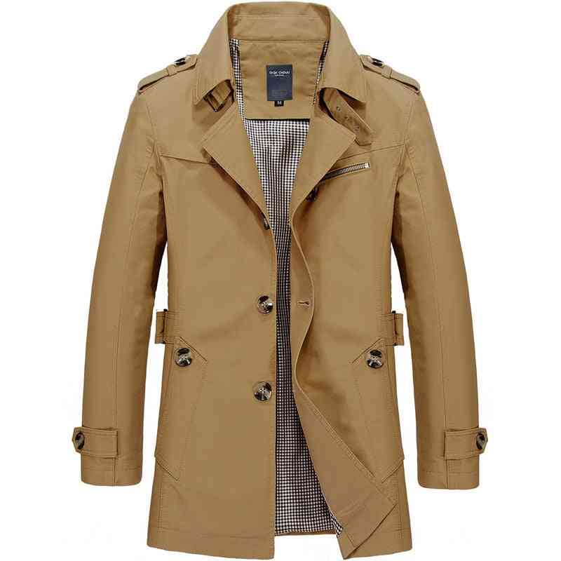 Wiosna jesień męska kurtka, bawełniany płaszcz, dopasowany krój, trenczowy płaszcz na co dzień, odzież wierzchnia