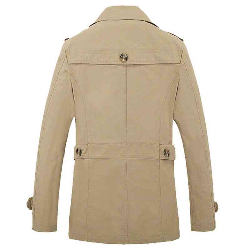 Spring Autumn Men Jacket, Cotton Coat, Slim Fit, Trench Casual Overcoat, Outerwear