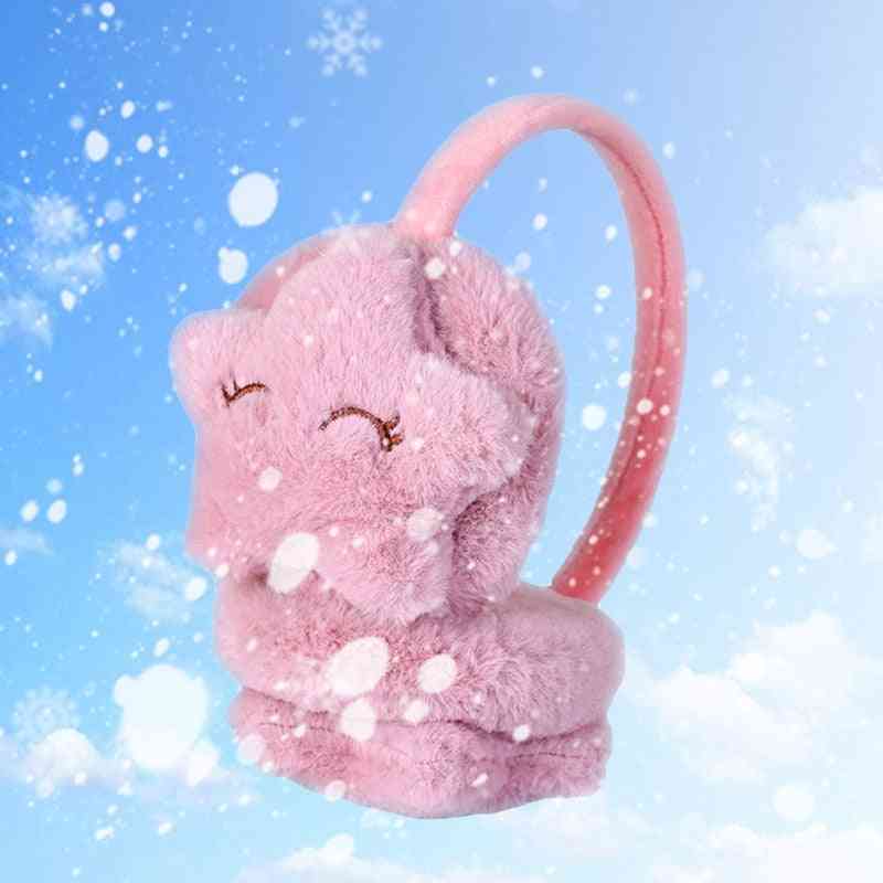 слушалки мода изкуствена кожа сладки малки мишки наушници зимни аксесоари