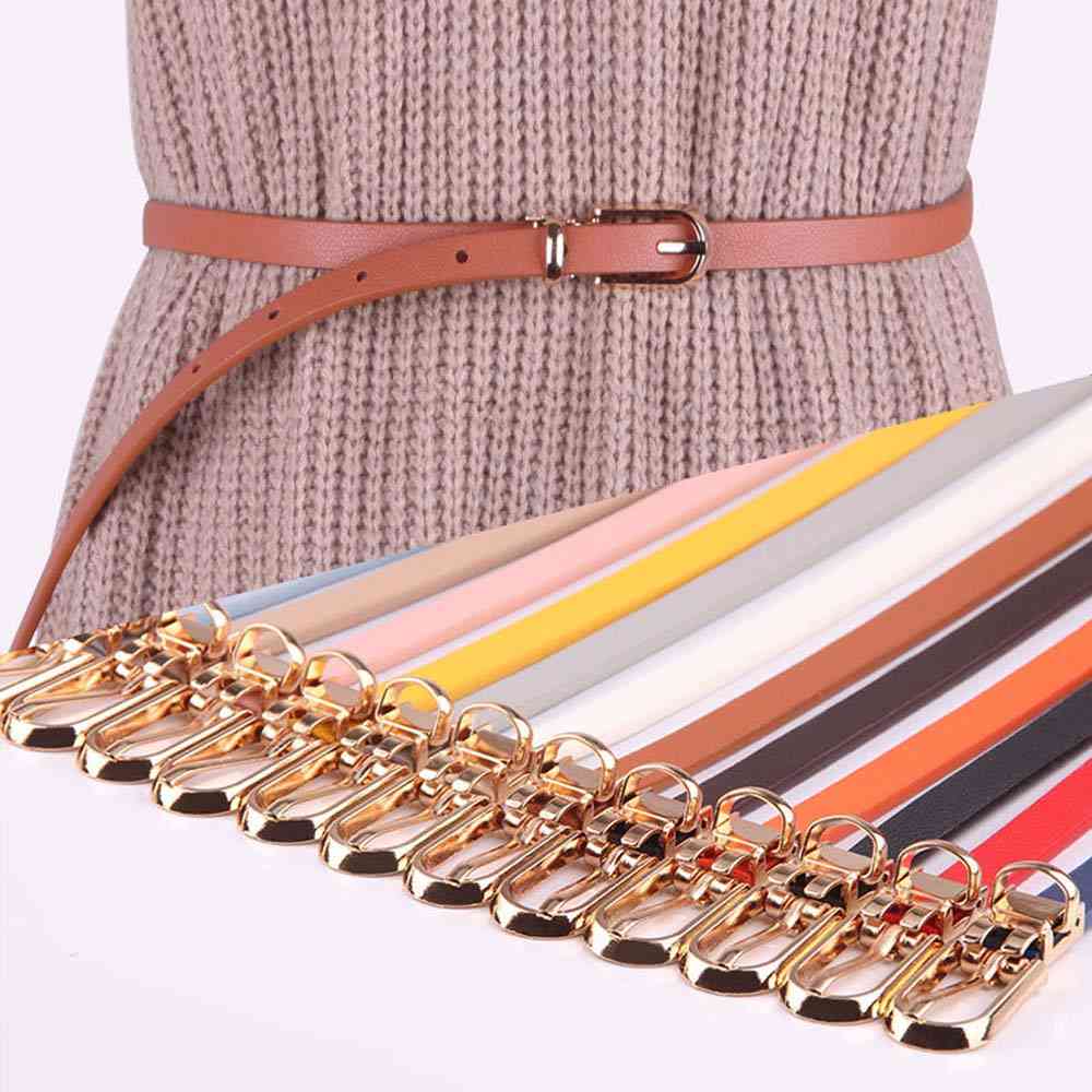 Women Faux Leather, Thin Adjustable Belts