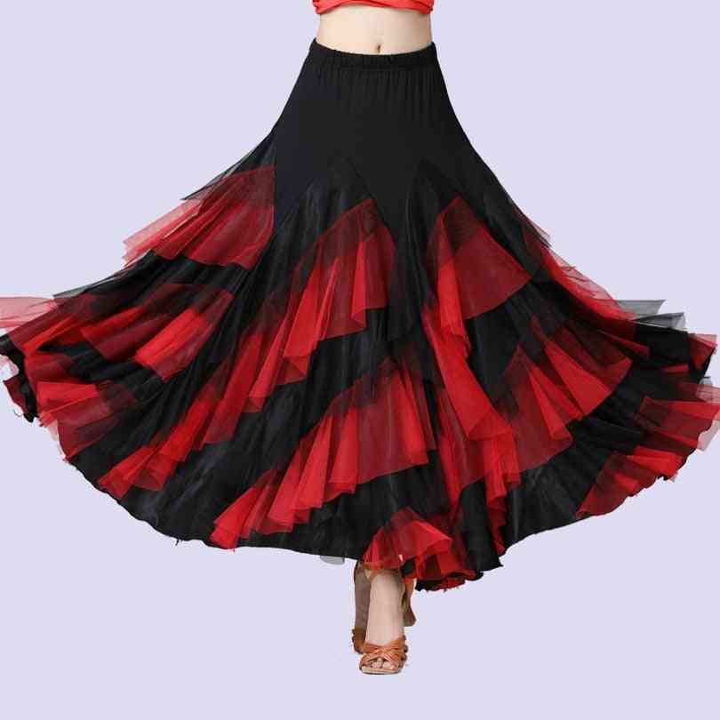 Classical Ballroom Dance Competition Practice Layered Big Swing Skirts