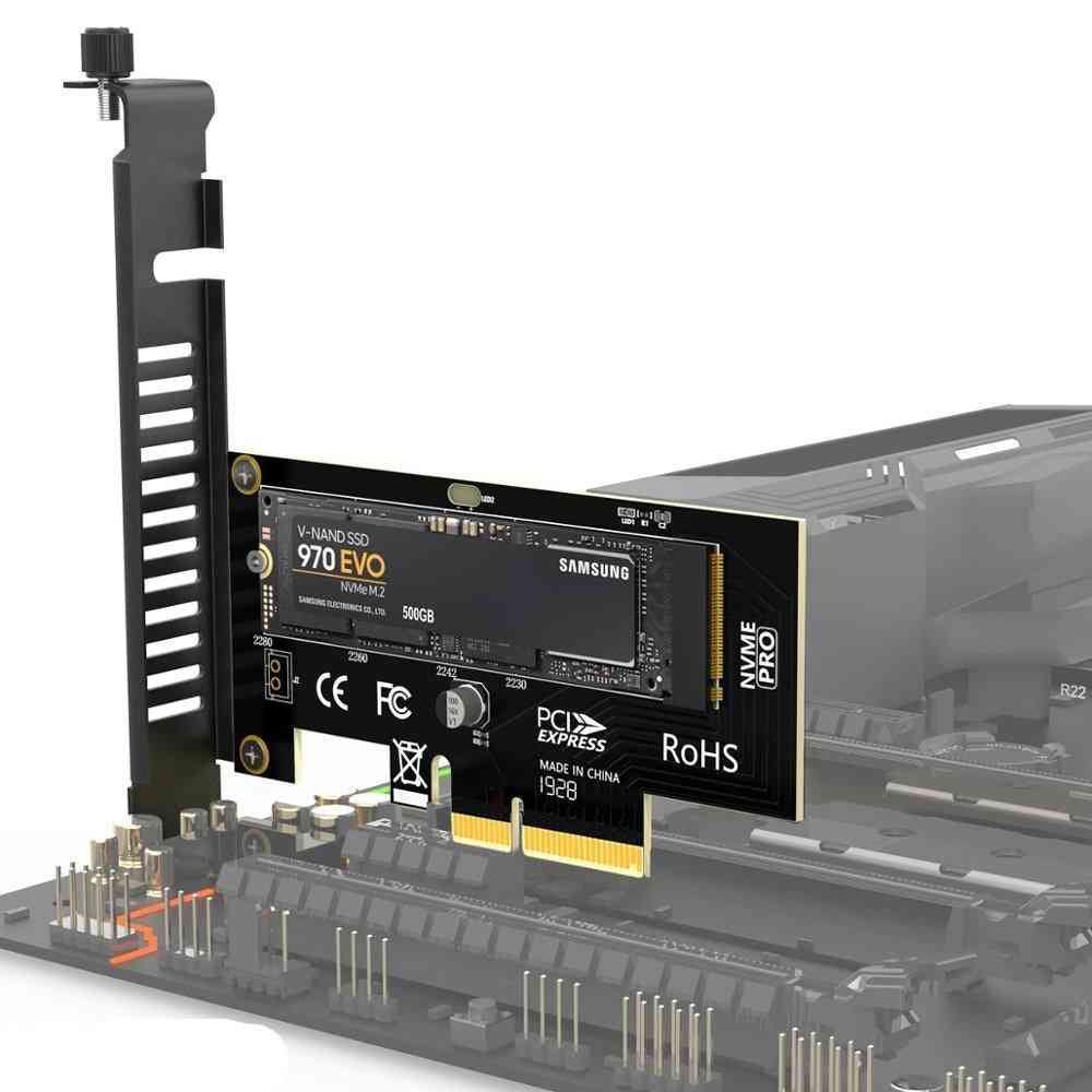 Nvme Ssd, Express Card, M Key To Pcie Adapter, External Support