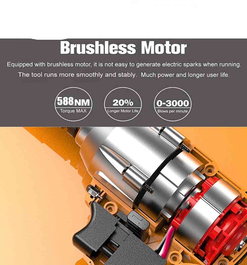 588n.m Brushless Electric Wrench, Impact Socket, Hand Drill, Power Tool