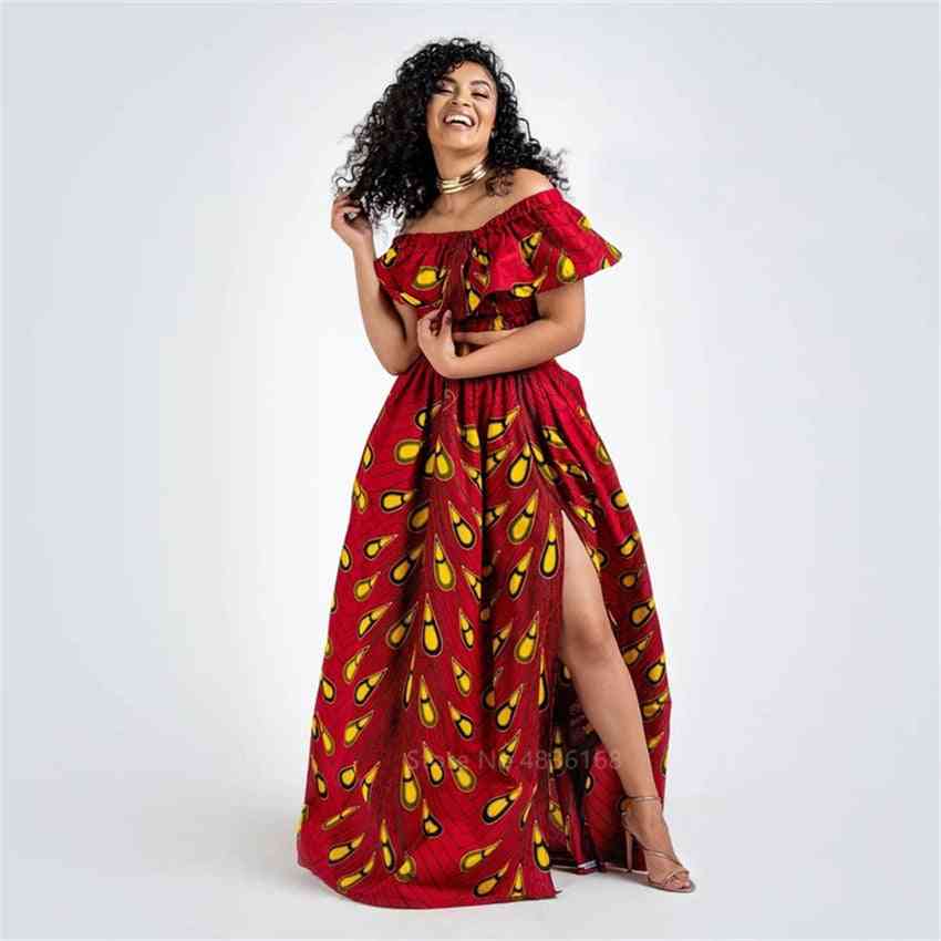 Ankara Style African Clothes Dashiki Print Top Skirts